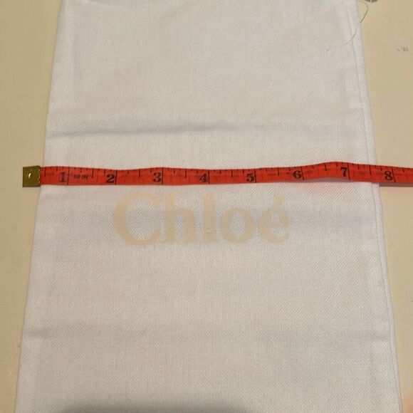 Chloe Drawstring Top Dust Cover Small White With Logo Travel Storage Bag - Picture 3 of 5